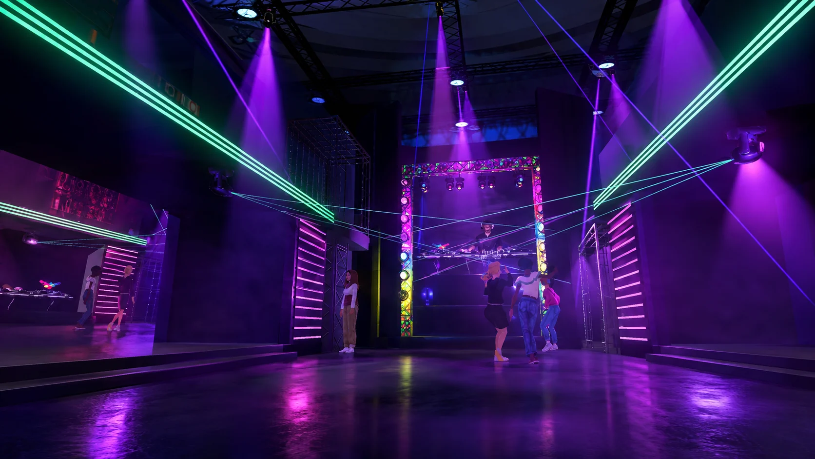 The Underground immersive venue with dual screens and two live music streams